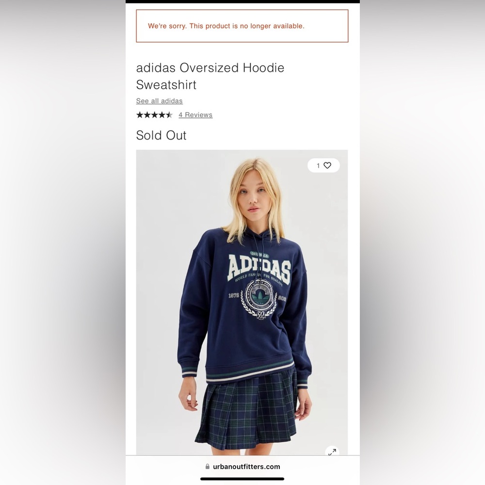 Adidas Oversized Hoodie Sweatshirt